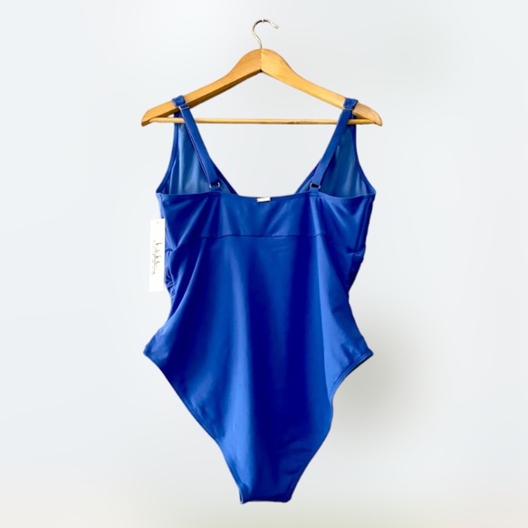 Nicole Miller sz S sz M sz XL Blue Yonder 1 Piece Sweetheart Neckline Center Tie - Picture 2 of 7